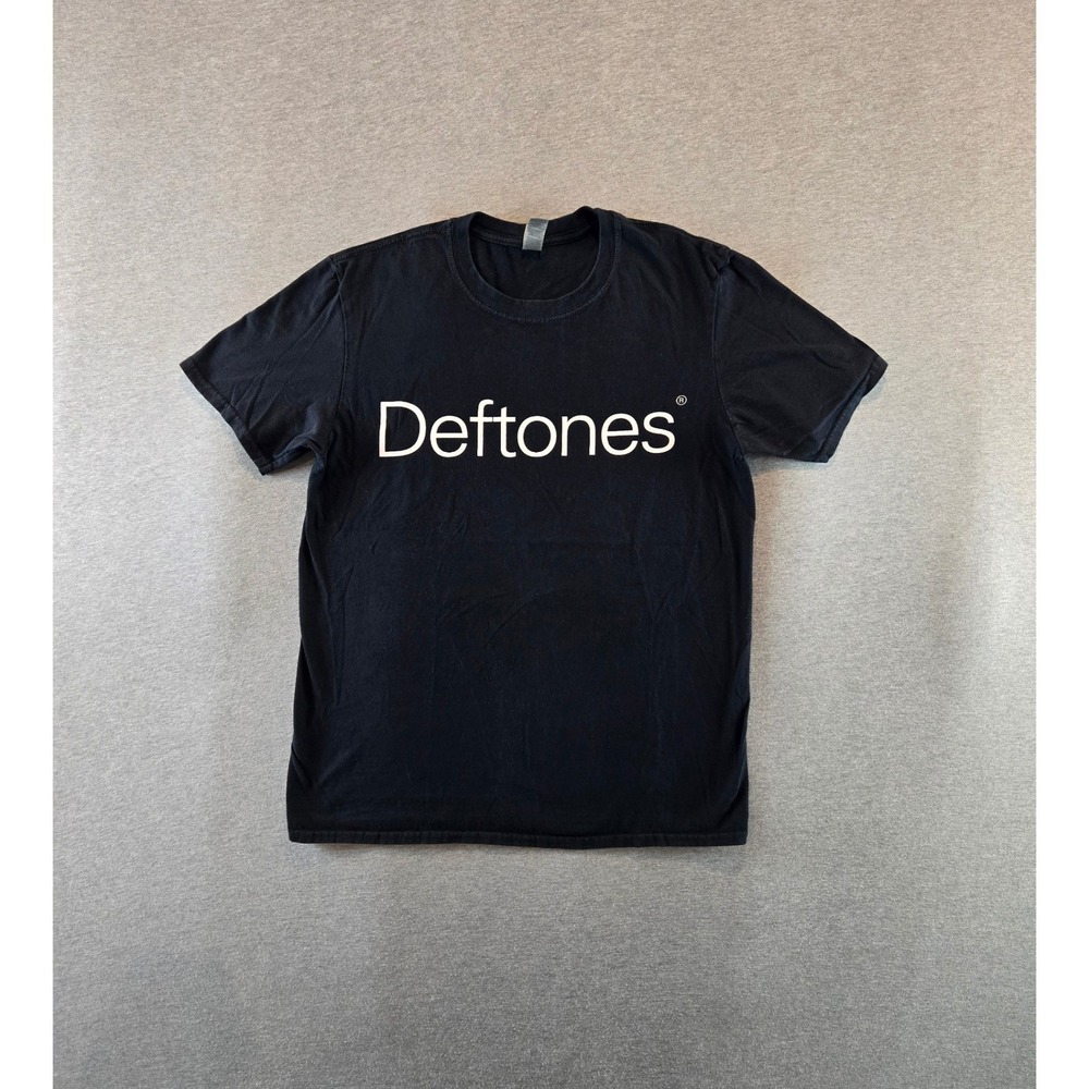 Deftones T Shirt Mens Medium Black Ohms Album Graphic Band Tee Softstyle